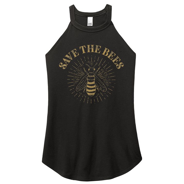 Retro Save the Bees Apiary Bee Beekeeper Earth Day Women's Perfect Tri Rocker Tank