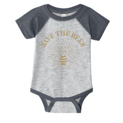 Retro Save the Bees Apiary Bee Beekeeper Earth Day Infant Baby Jersey Bodysuit