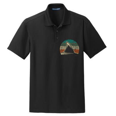 Retro Shark Tail Marine Biologist Shark Lovers Wildlife Dry Zone Grid Polo