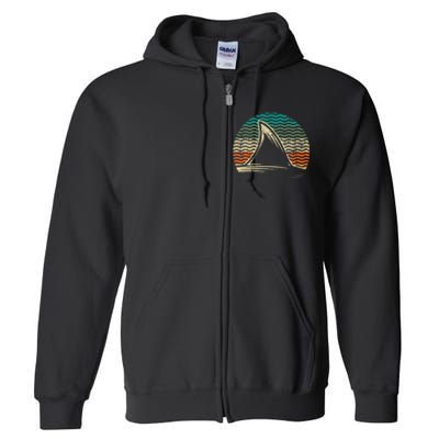 Retro Shark Tail Marine Biologist Shark Lovers Wildlife Full Zip Hoodie