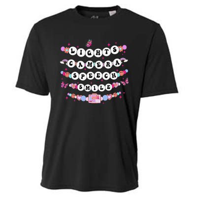 Retro Speech Therapy Lights Camera Speech Smile New Slp Gift Cooling Performance Crew T-Shirt