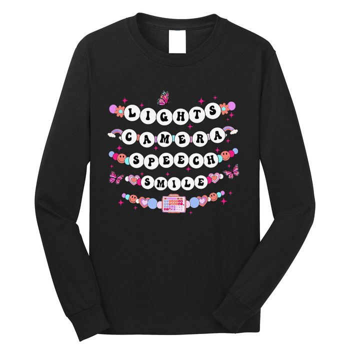 Retro Speech Therapy Lights Camera Speech Smile New Slp Gift Long Sleeve Shirt