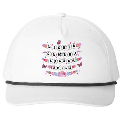 Retro Speech Therapy Lights Camera Speech Smile New Slp Gift Snapback Five-Panel Rope Hat