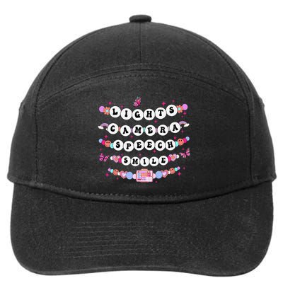 Retro Speech Therapy Lights Camera Speech Smile New Slp Gift 7-Panel Snapback Hat