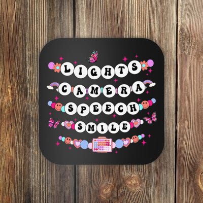 Retro Speech Therapy Lights Camera Speech Smile New Slp Gift Coaster