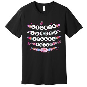 Retro Speech Therapy Lights Camera Speech Smile New Slp Gift Premium T-Shirt