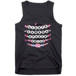 Retro Speech Therapy Lights Camera Speech Smile New Slp Gift Tank Top