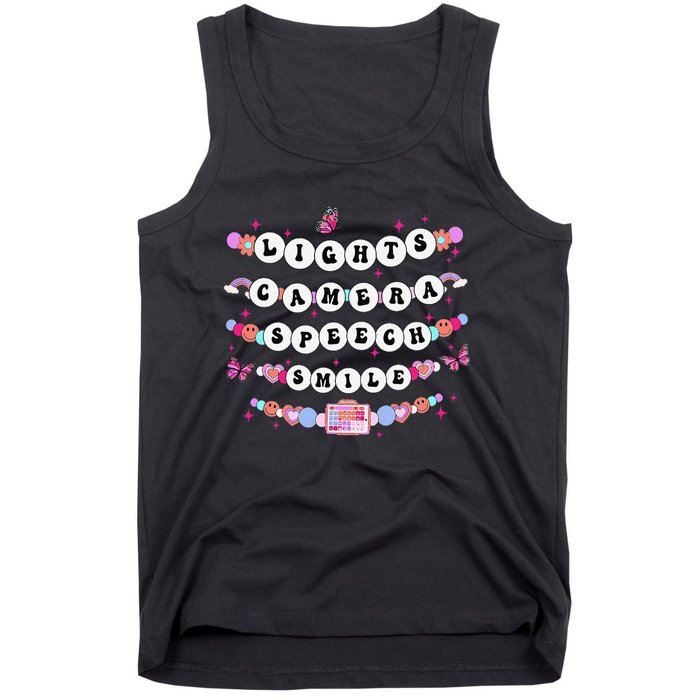 Retro Speech Therapy Lights Camera Speech Smile New Slp Gift Tank Top