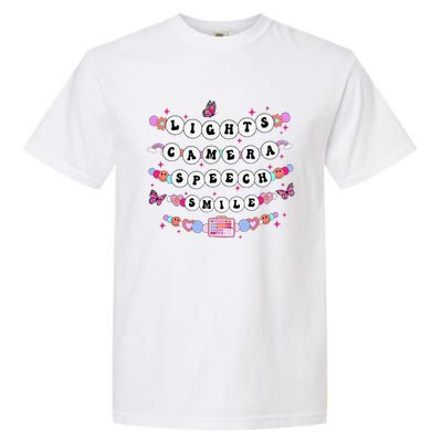 Retro Speech Therapy Lights Camera Speech Smile New Slp Gift Garment-Dyed Heavyweight T-Shirt