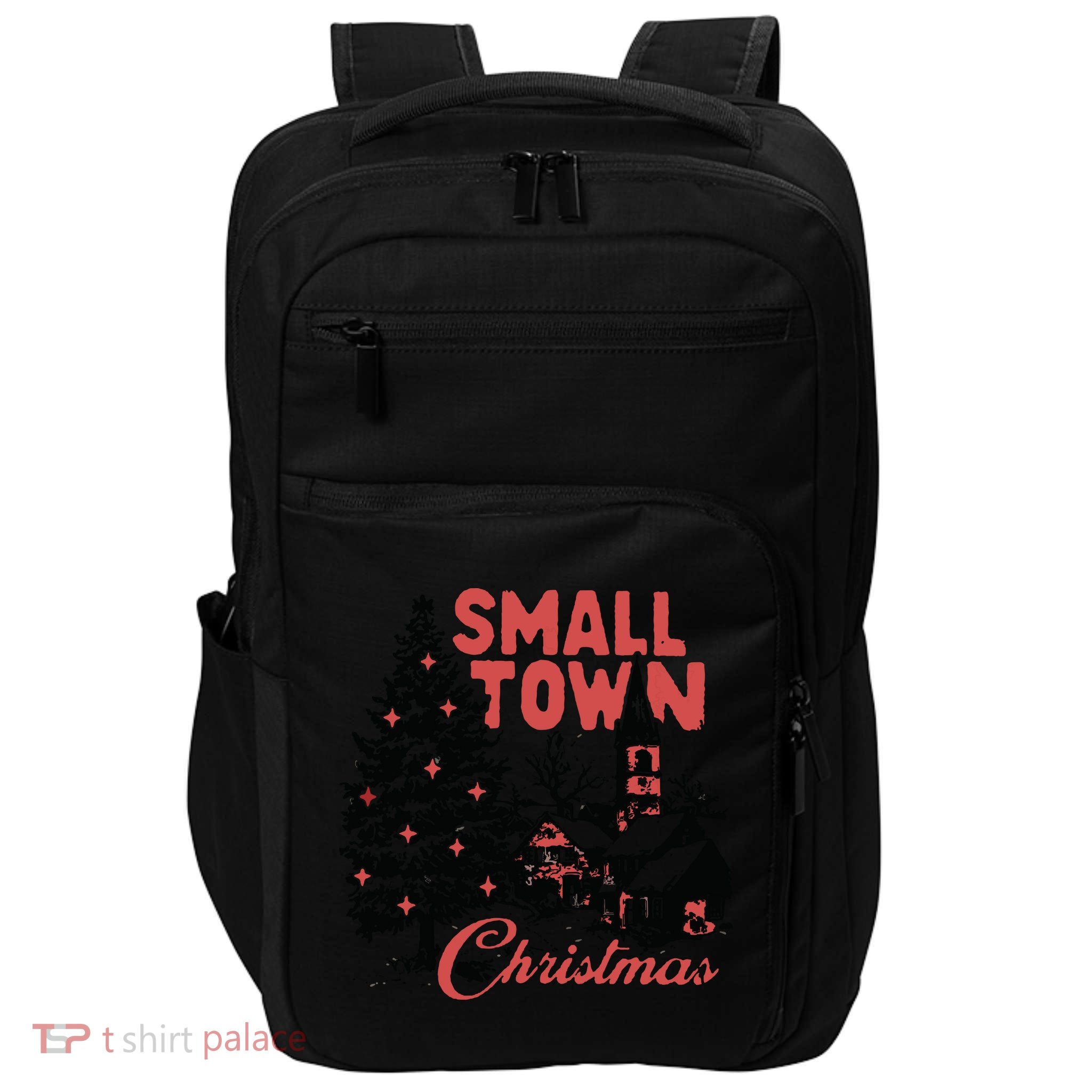 Retro Small Town Christmas Impact Tech Backpack