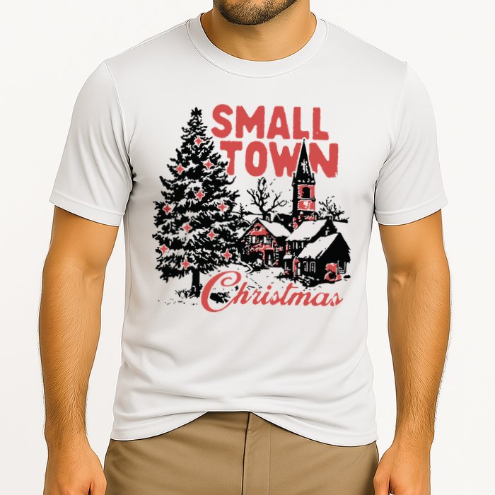 Retro Small Town Christmas Cooling Performance Crew T-Shirt