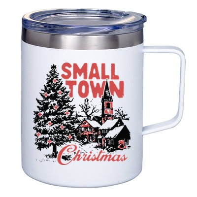 Retro Small Town Christmas 12oz Stainless Steel Coffee Mug