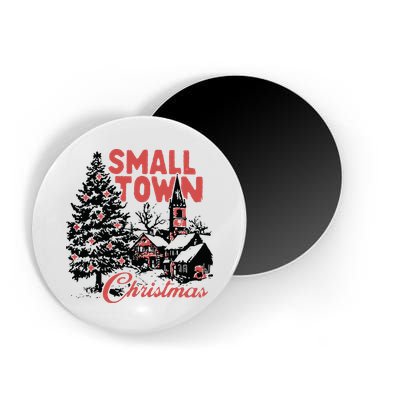 Retro Small Town Christmas Magnet