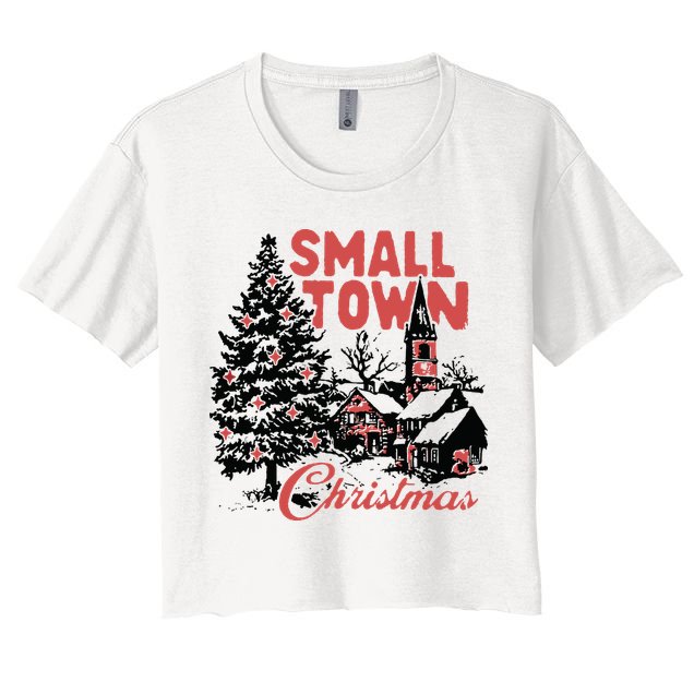 Retro Small Town Christmas Crop Top