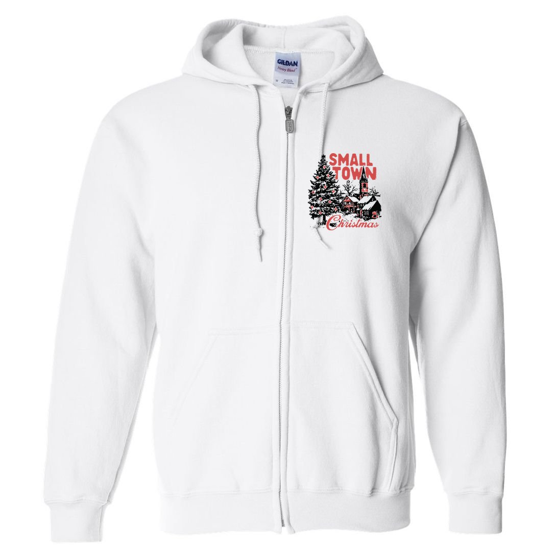 Retro Small Town Christmas Full Zip Hoodie