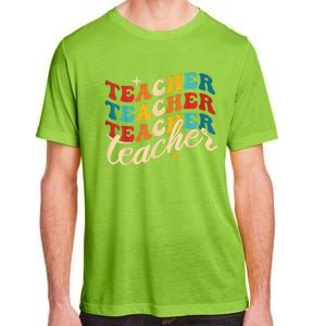 Retro Sunset Teacher Grvooy Back To School For Teacher Adult ChromaSoft Performance T-Shirt