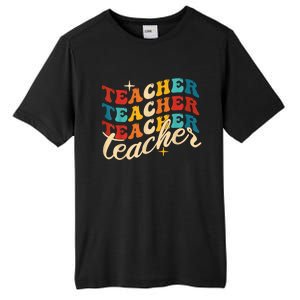 Retro Sunset Teacher Grvooy Back To School For Teacher Tall Fusion ChromaSoft Performance T-Shirt