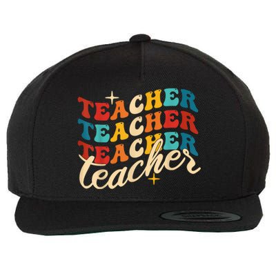 Retro Sunset Teacher Grvooy Back To School For Teacher Wool Snapback Cap