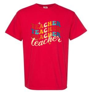 Retro Sunset Teacher Grvooy Back To School For Teacher Garment-Dyed Heavyweight T-Shirt