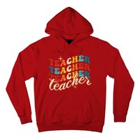 Retro Sunset Teacher Grvooy Back To School For Teacher Hoodie