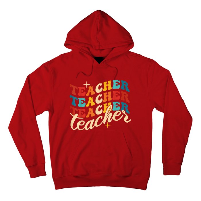 Retro Sunset Teacher Grvooy Back To School For Teacher Hoodie