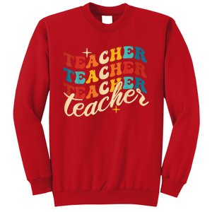 Retro Sunset Teacher Grvooy Back To School For Teacher Sweatshirt