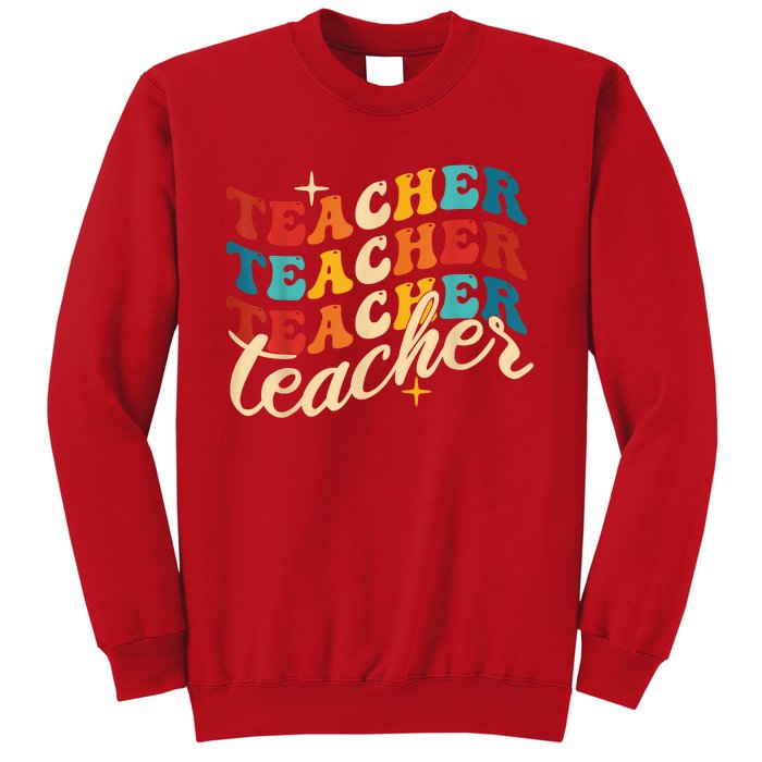 Retro Sunset Teacher Grvooy Back To School For Teacher Sweatshirt