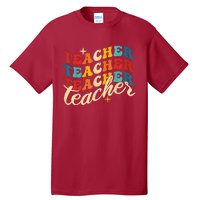 Retro Sunset Teacher Grvooy Back To School For Teacher Tall T-Shirt