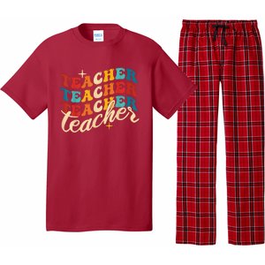 Retro Sunset Teacher Grvooy Back To School For Teacher Pajama Set