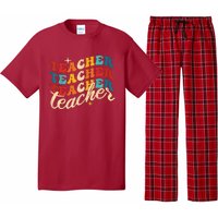 Retro Sunset Teacher Grvooy Back To School For Teacher Pajama Set