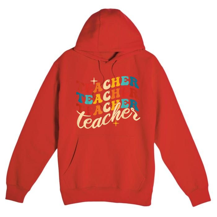 Retro Sunset Teacher Grvooy Back To School For Teacher Premium Pullover Hoodie