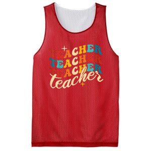 Retro Sunset Teacher Grvooy Back To School For Teacher Mesh Reversible Basketball Jersey Tank