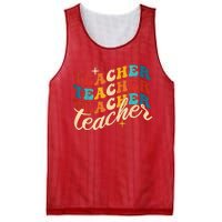 Retro Sunset Teacher Grvooy Back To School For Teacher Mesh Reversible Basketball Jersey Tank