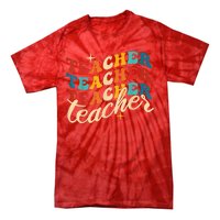 Retro Sunset Teacher Grvooy Back To School For Teacher Tie-Dye T-Shirt