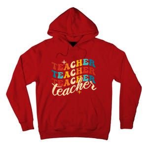 Retro Sunset Teacher Grvooy Back To School For Teacher Tall Hoodie