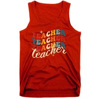 Retro Sunset Teacher Grvooy Back To School For Teacher Tank Top