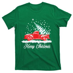 Red Snow Truck And Christmas Tree T-Shirt