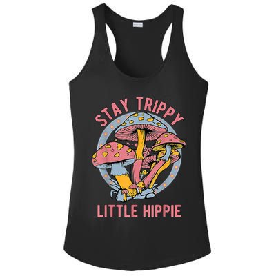 Retro Stay Trippy Little Hippie Groovy Cottagecore Mushroom Ladies PosiCharge Competitor Racerback Tank