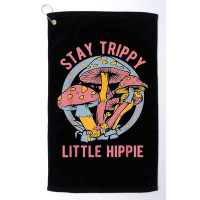 Retro Stay Trippy Little Hippie Groovy Cottagecore Mushroom Golf Towel