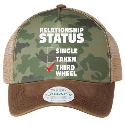 Relationship Status Third Wheel Funny Single Legacy Tie Dye Trucker Hat