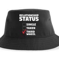 Relationship Status Third Wheel Funny Single Sustainable Bucket Hat