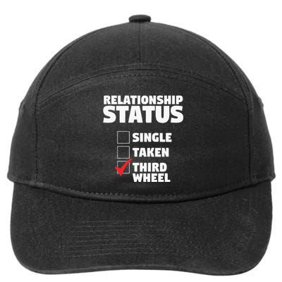 Relationship Status Third Wheel Funny Single 7-Panel Snapback Hat