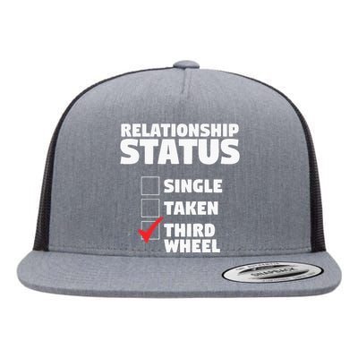 Relationship Status Third Wheel Funny Single Flat Bill Trucker Hat