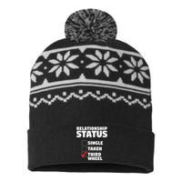 Relationship Status Third Wheel Funny Single USA-Made Snowflake Beanie