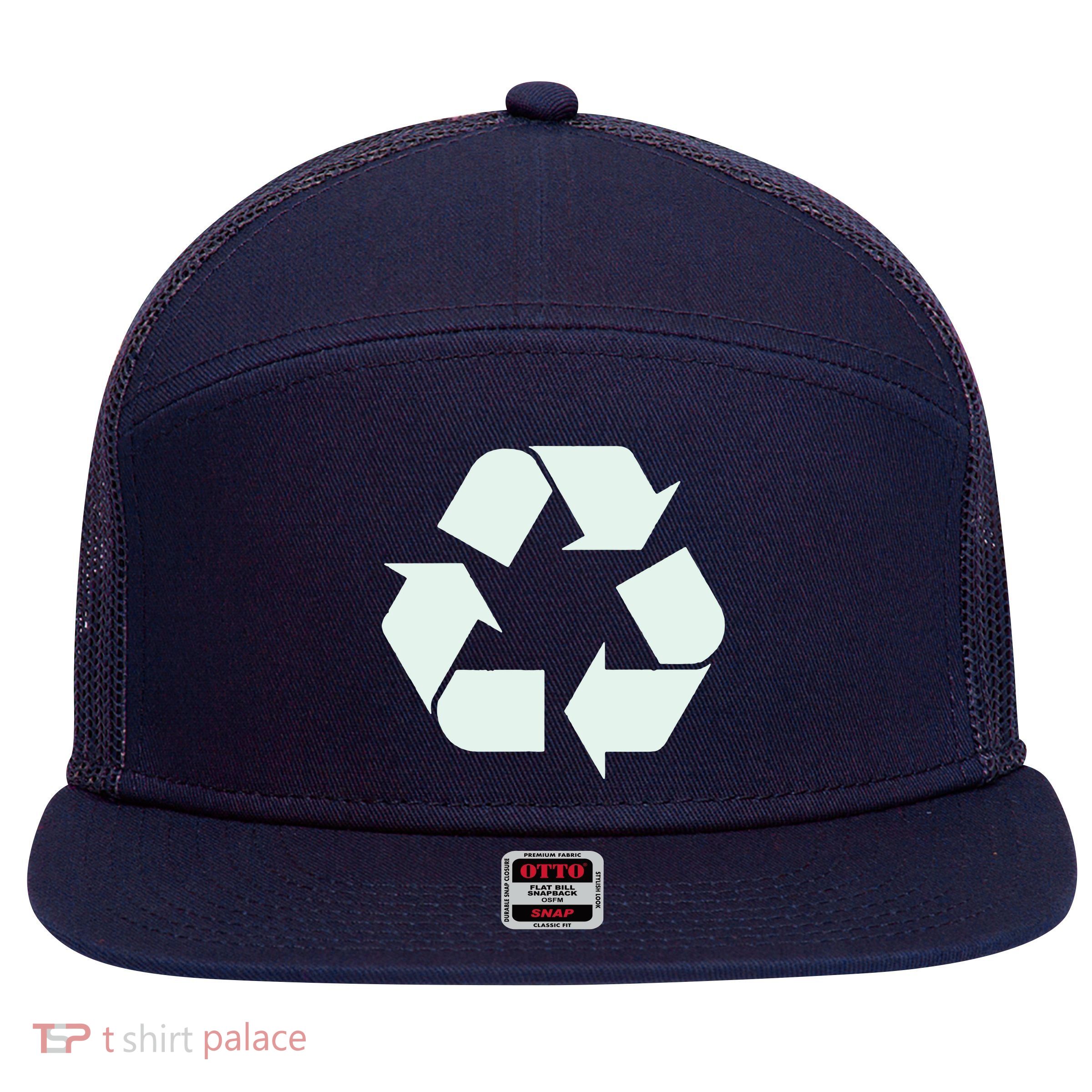 Recycle Symbol T Shirt Vintage Recycle T Shirt Recycle Logo Shirt 7 Panel Mesh Trucker Snapback Hat