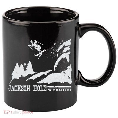 Retro Ski T Shirt Jackson Hole Wyoming Skiing T Shirt Vintage Ski Resort T Shirt 11oz C Handle Ceramic Mug