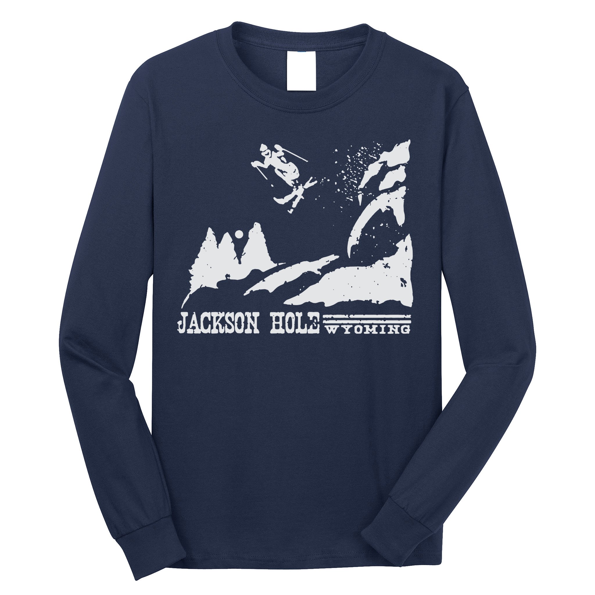 Retro Ski T Shirt Jackson Hole Wyoming Skiing T Shirt Vintage Ski Resort T Shirt Long Sleeve Shirt