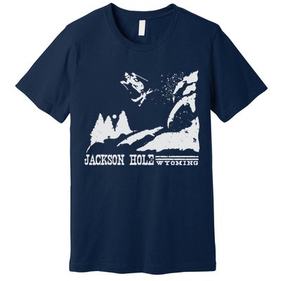 Retro Ski T Shirt Jackson Hole Wyoming Skiing T Shirt Vintage Ski Resort T Shirt Premium T-Shirt