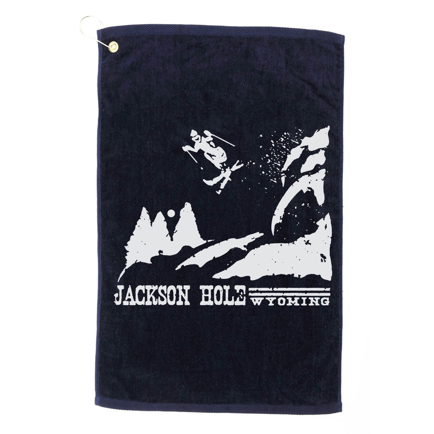 Retro Ski T Shirt Jackson Hole Wyoming Skiing T Shirt Vintage Ski Resort T Shirt Golf Towel
