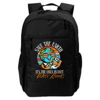 Retro Save The Earth Its The Only Planet with Books Reader Daily Commute Backpack